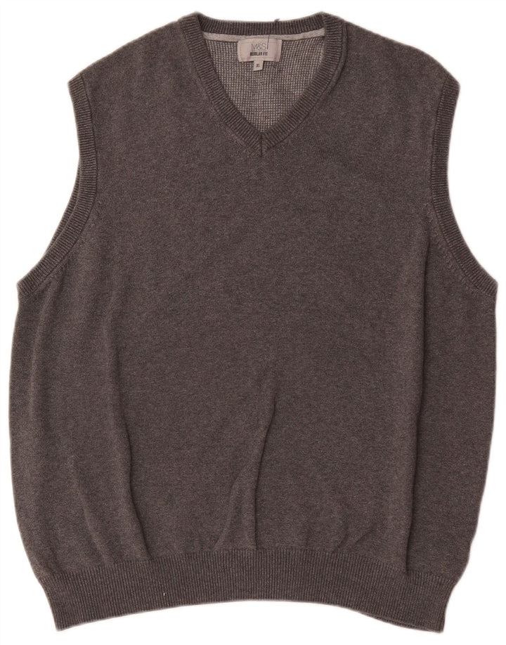 Marks & Spencer Herre Regular Fit Vest Tank Top XL Grå Bomuld