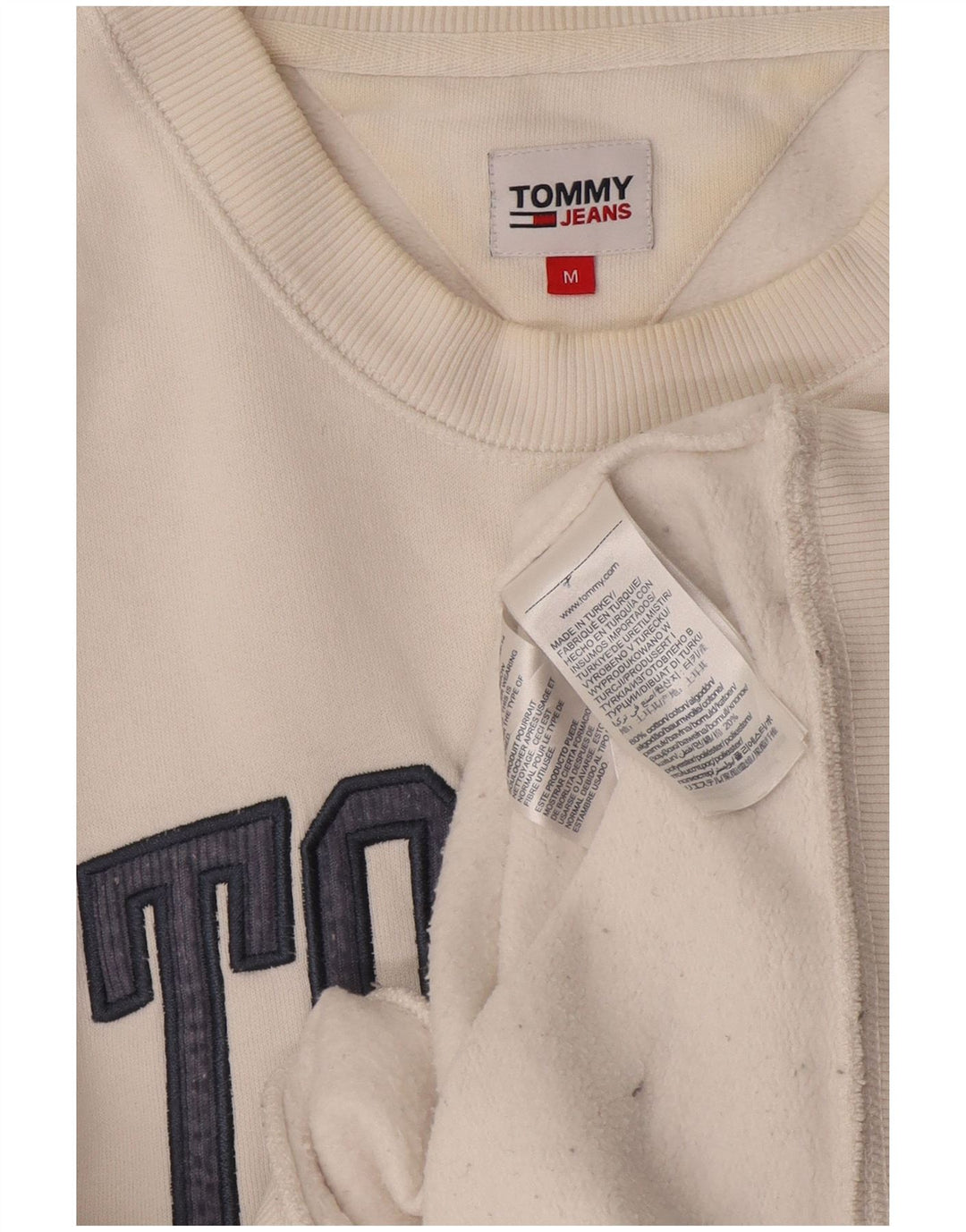 Tommy Hilfiger Herre Grafisk Sweatshirt Jumper Medium Hvid Bomuld