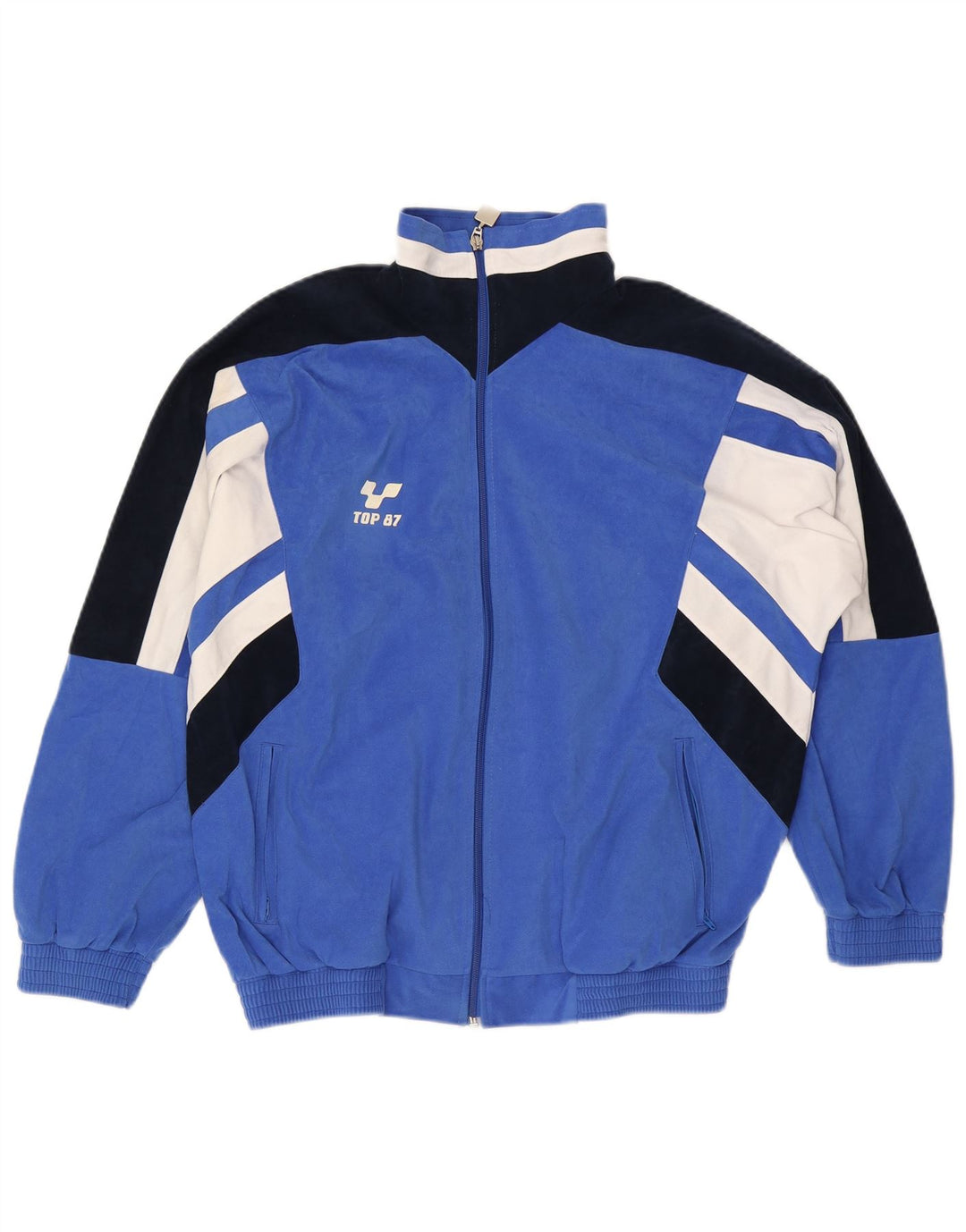 Vintage træningsdragt til mænd Topjakke IT 48 Medium Blue Colourblock Polyester
