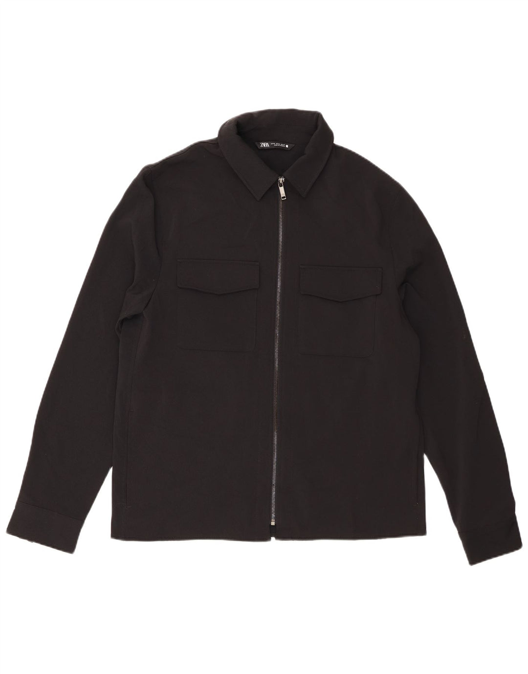 Zara Herre Overshirt Skjorte XL Sort Polyester