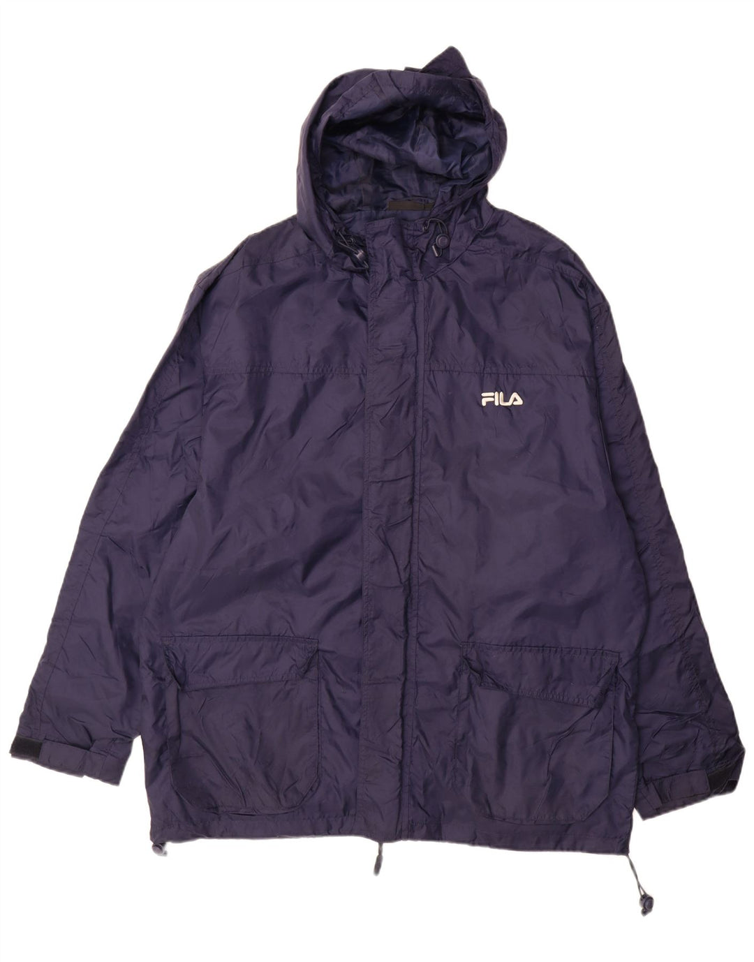 Fila Herre hætte vindjakke Stor marineblå Colourblock Nylon