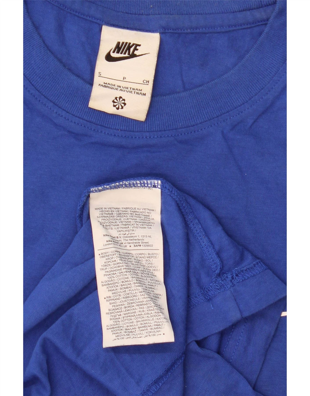 Nike Herre grafisk T-shirt Top Lille Blå Colourblock Bomuld
