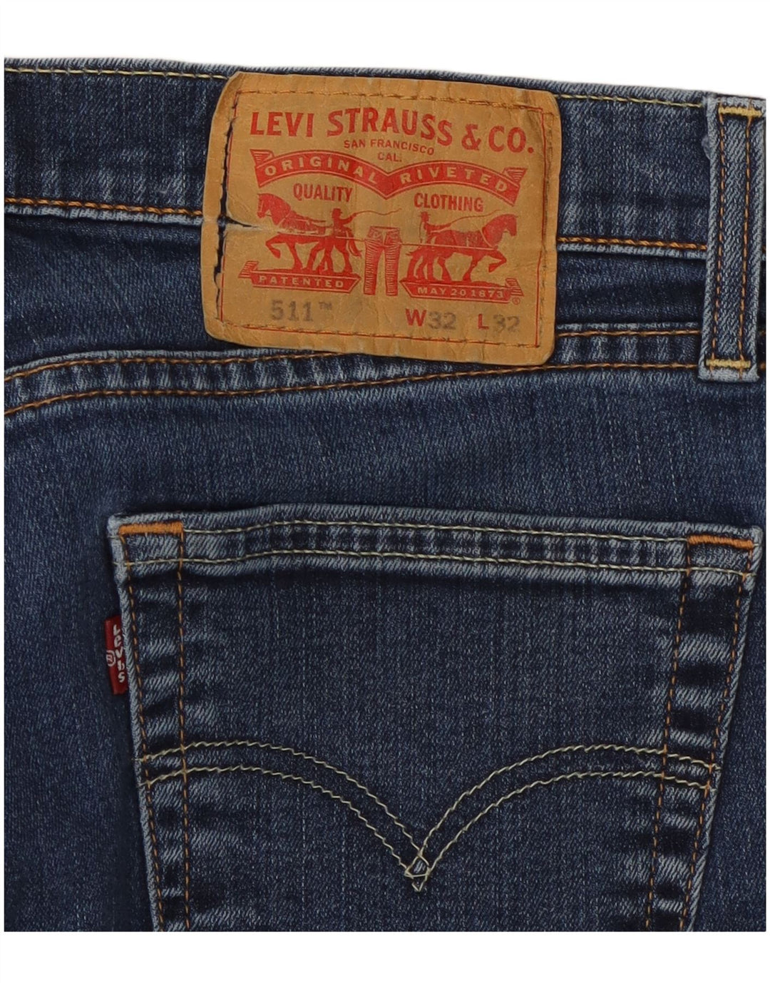 LEVI'S Herre 511 Slim Jeans W32 L29 Blå Bomuld