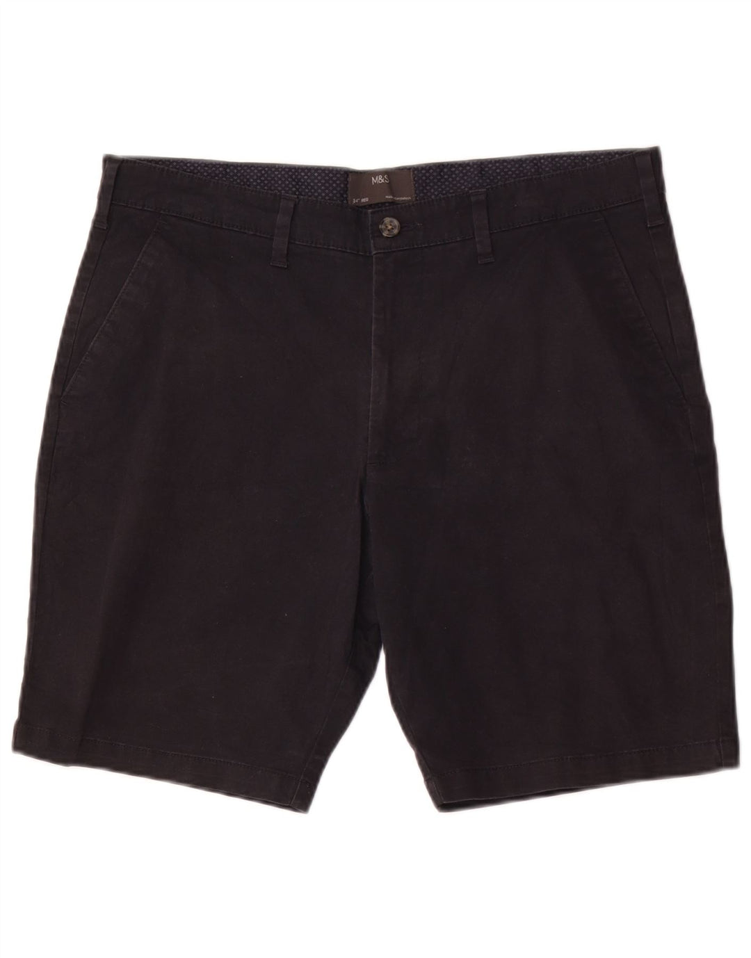 Marks & Spencer Herre Chino Shorts W34 Large Navy Blue Bomuld
