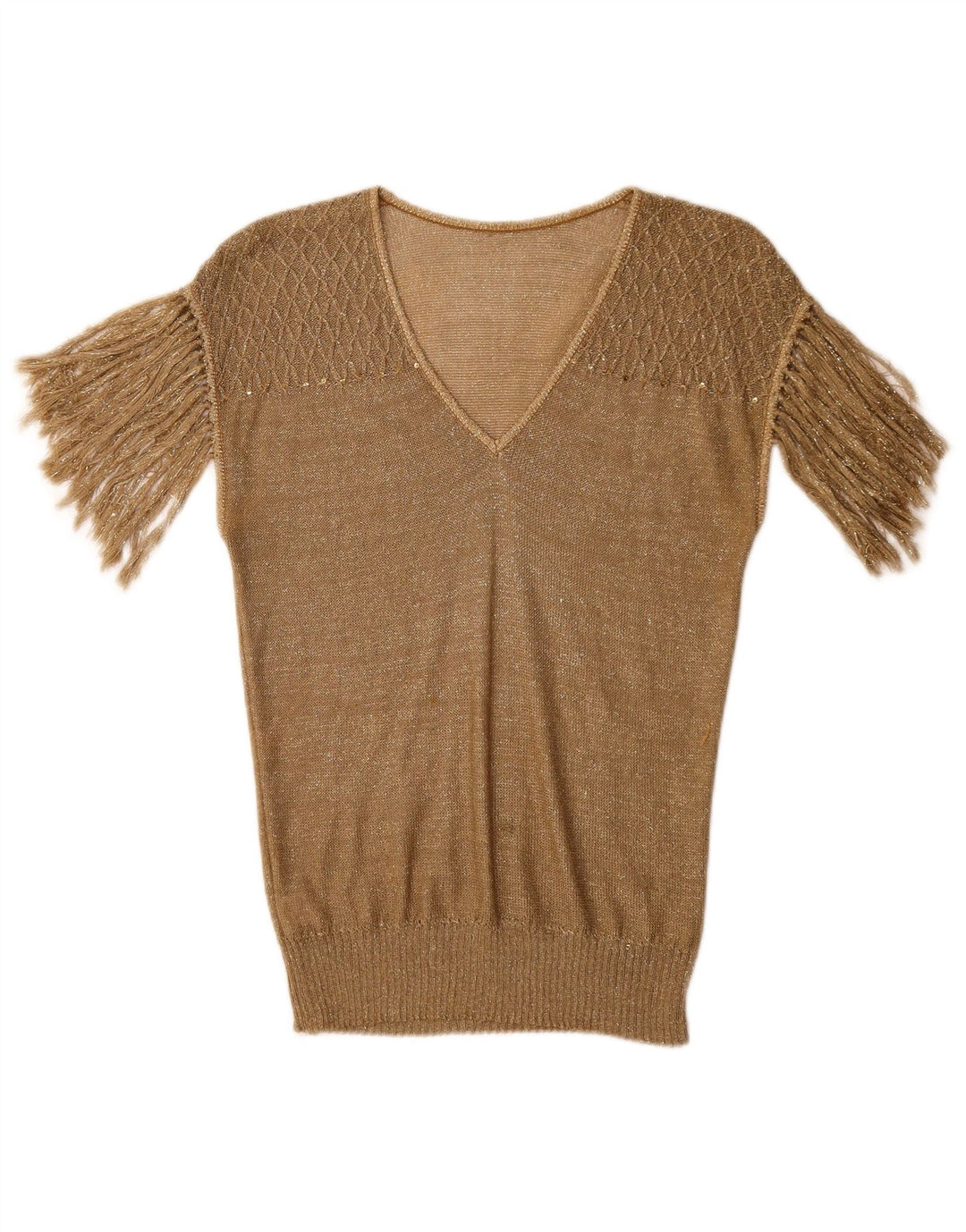 Vintage damebluse Top UK 10 Small Gold