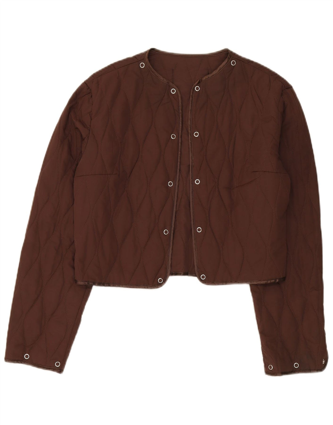 Roccobarocco Dame Crop Quiltet Jakke UK 14 Medium Brun