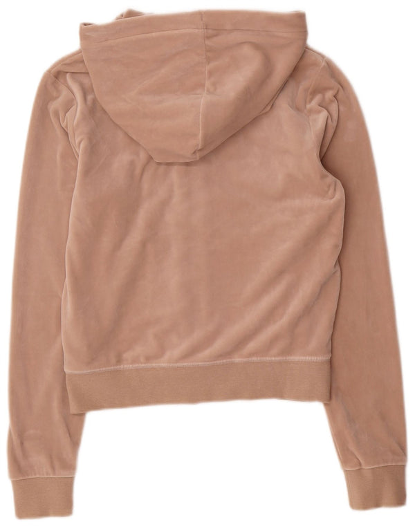Juicy Couture Dame Velour Hættetrøje Sweater UK 10 Small Beige Polyester
