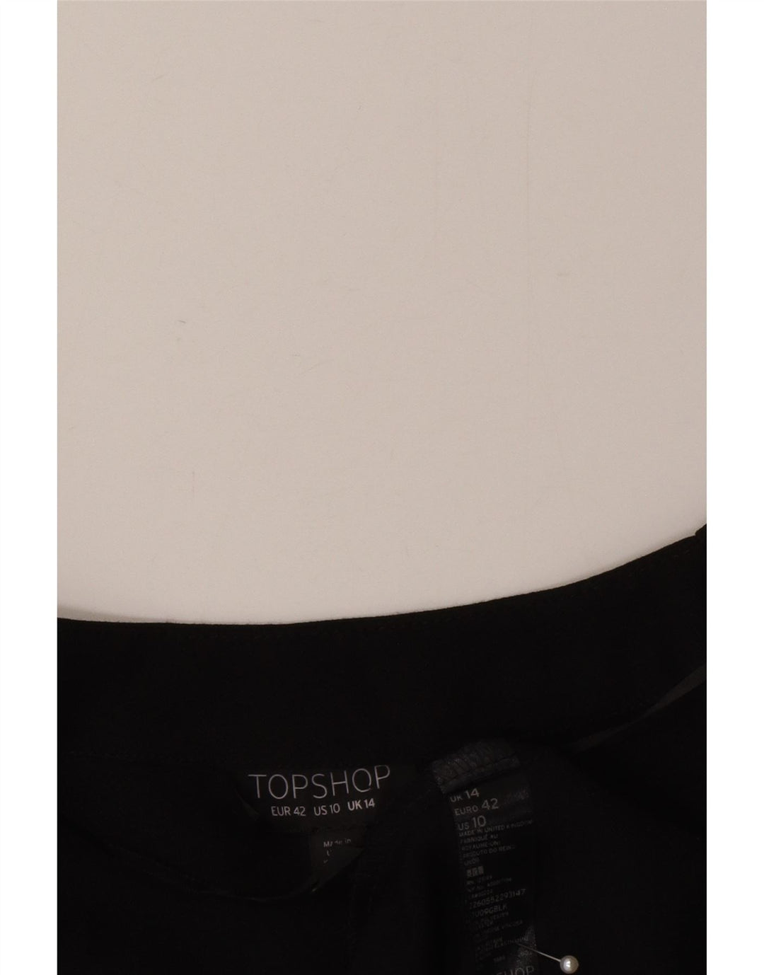 Topshop Dame 3/4-ærmet Robe Dress UK 14 Large Black Polyester