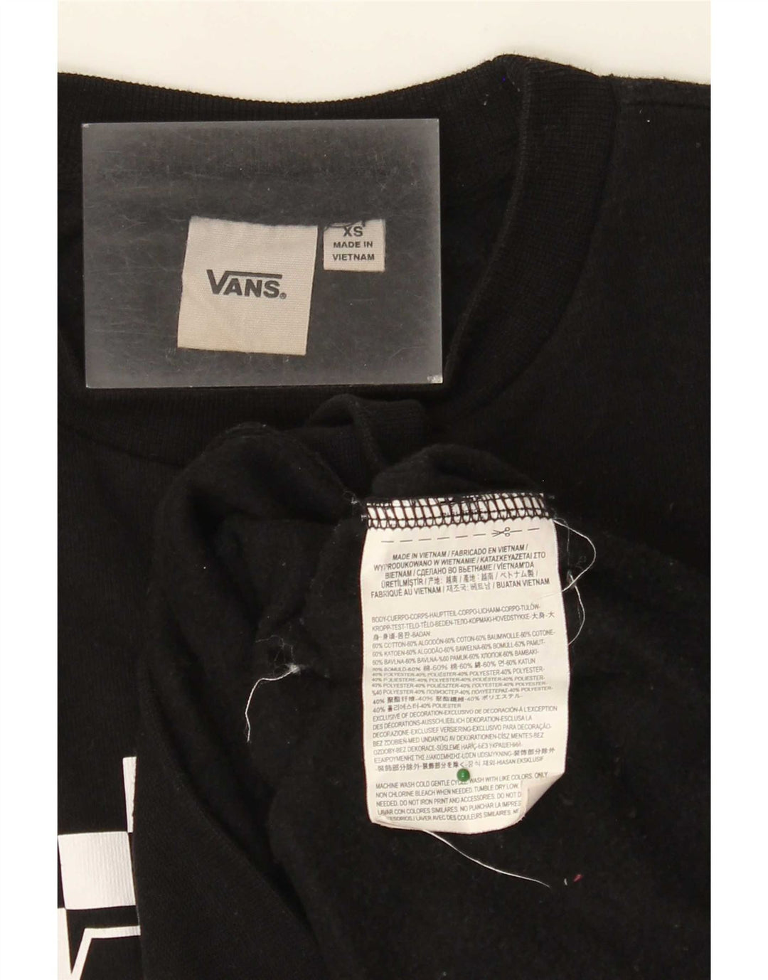 Vans Grafisk sweatshirt til mænd XS Sort geometrisk bomuld