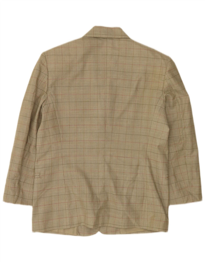 Vintage Dame 2 Button Blazer Jacket IT 44 Medium Khaki Ternet Virgin Wool