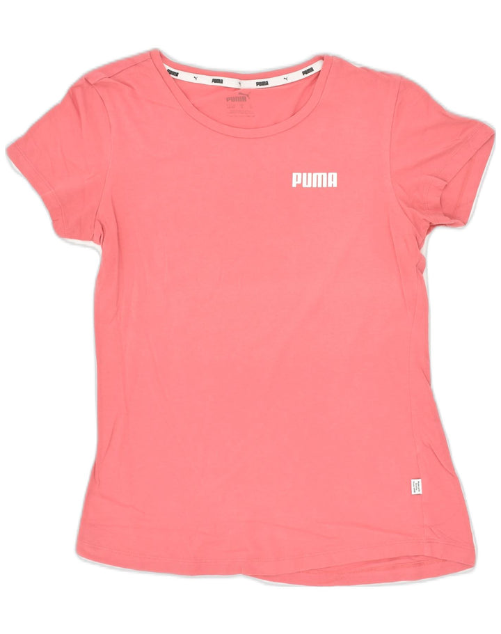 PUMA Womens T-Shirt Top UK 8 Small Pink Cotton | Vintage Puma | Thrift | Second-Hand Puma | Used Clothing | Messina Hembry 