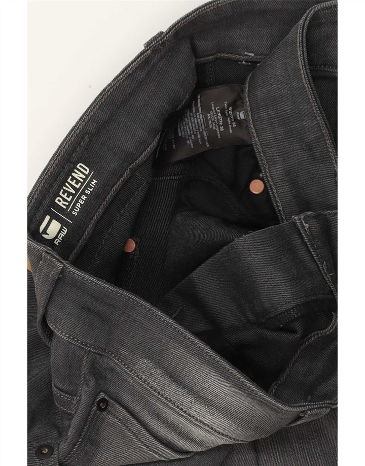 G-Star Herre Revend Distressed Super Slim Jeans W34 L36 Grå Bomuld