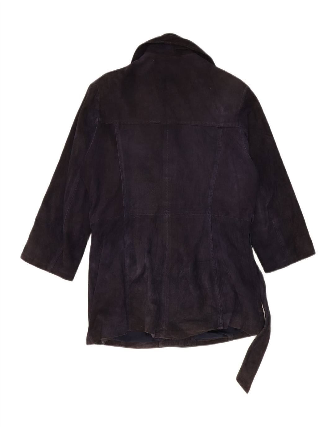 ARIANNA Womens Suede Overcoat IT 42 Medium Navy Blue Vintage Arianna and Second-Hand Arianna from Messina Hembry 