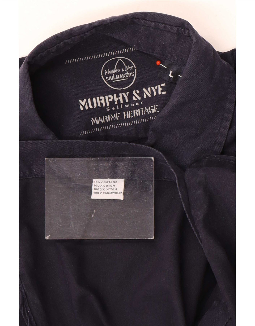 Murphy & Nye Herre Sailwear Shirt Large Navy Blue Cotton