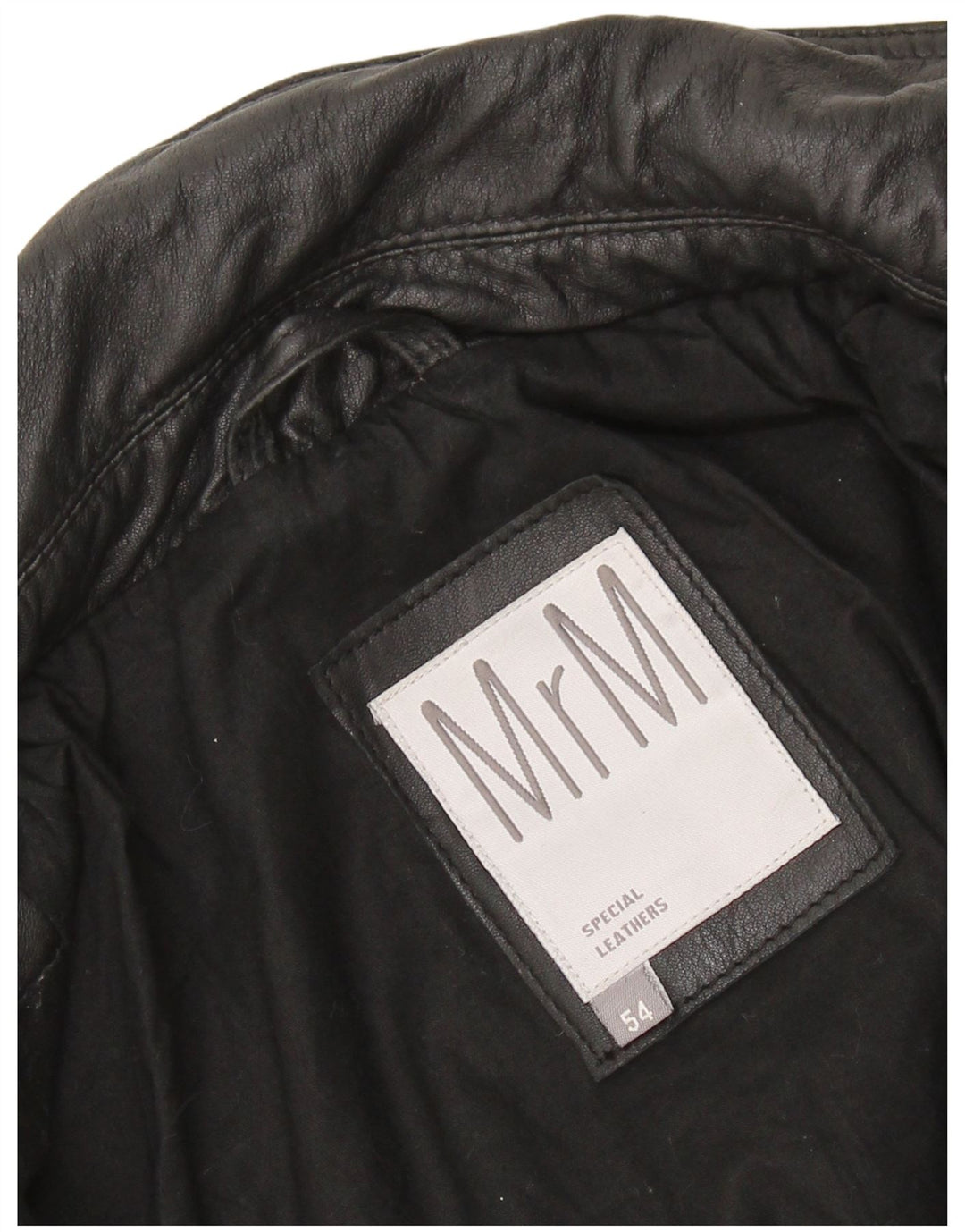 Vintage dame militær læderjakke IT 54 3XL sort læder