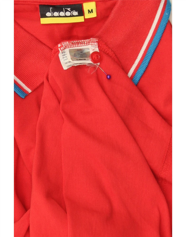DIADORA Poloshirt til mænd Medium rødstribet bomuld