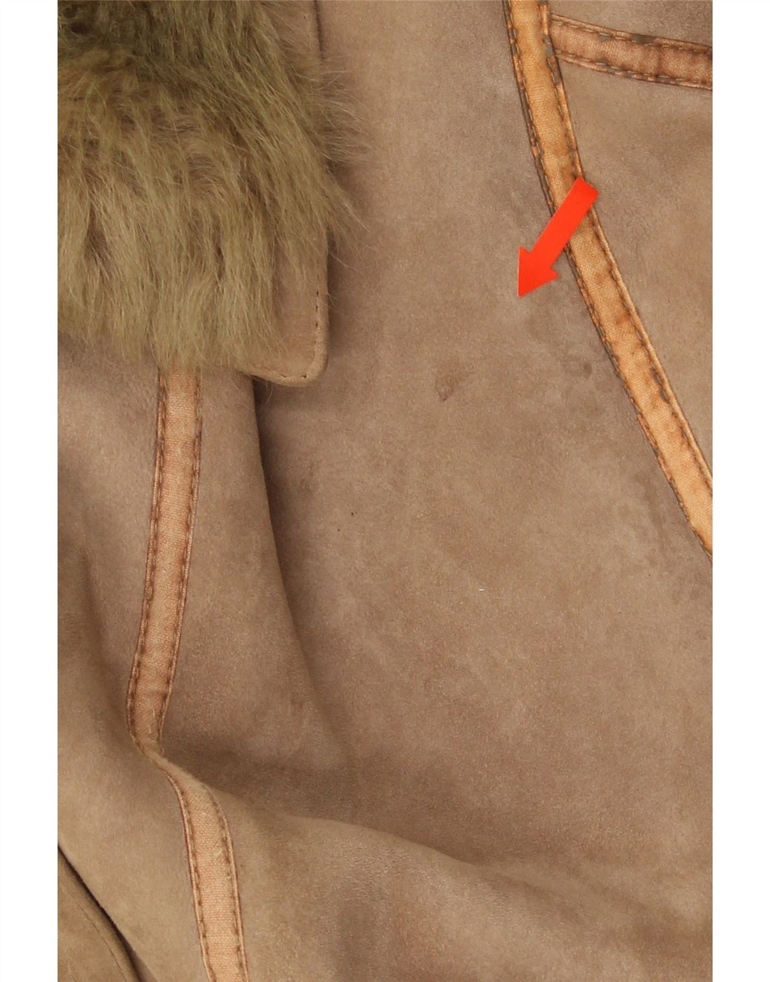 VINTAGE Shearling Coat til kvinder UK 16 Stor Brun