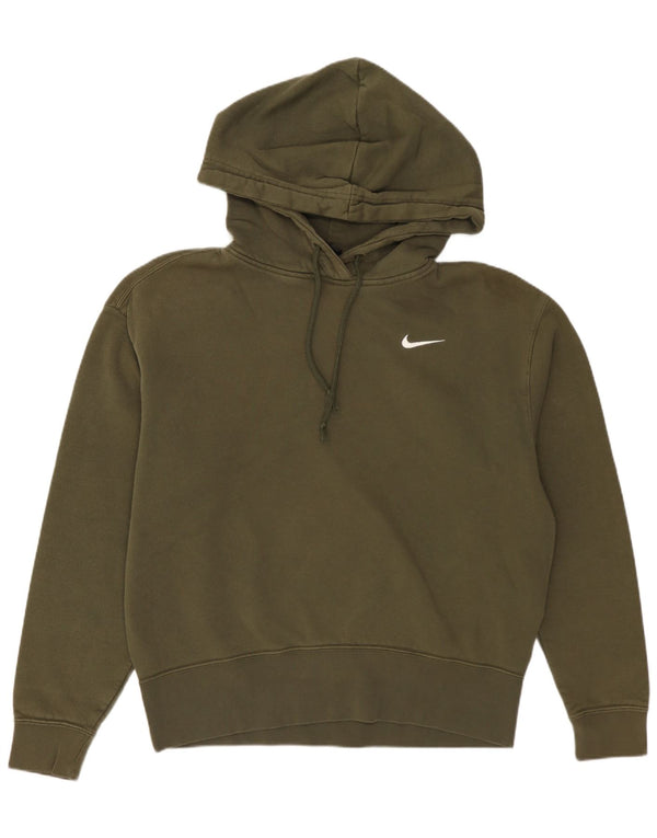 NIKE Loose Fit Hoodie Jumper XS Khaki Bomuld