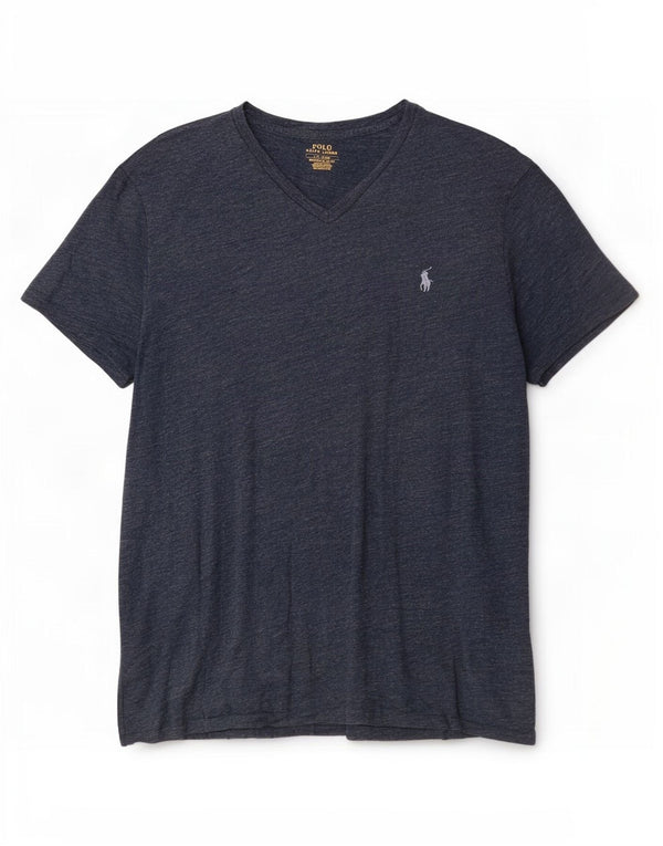 Polo Ralph Lauren Herre Custom Slim Fit T-shirt Top Large Navy Blue Flecked