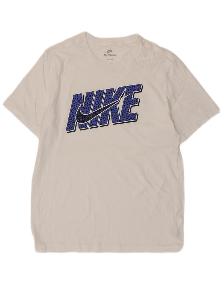 Nike grafisk T-shirt top til mænd, stor hvid bomuld