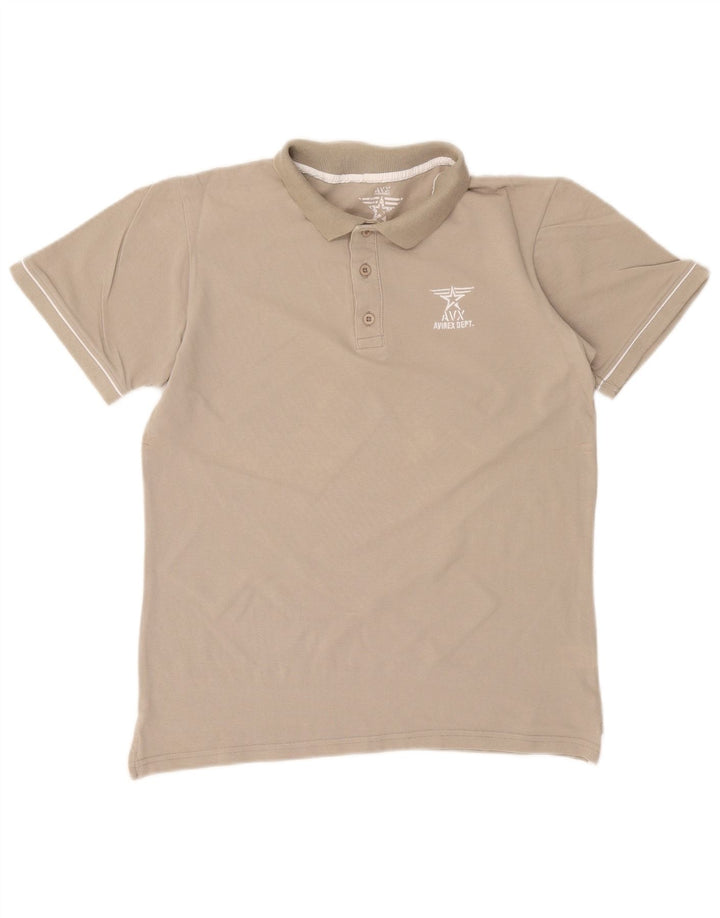 Avirex Dame Polo Shirt UK 12 Medium Grey Bomuld