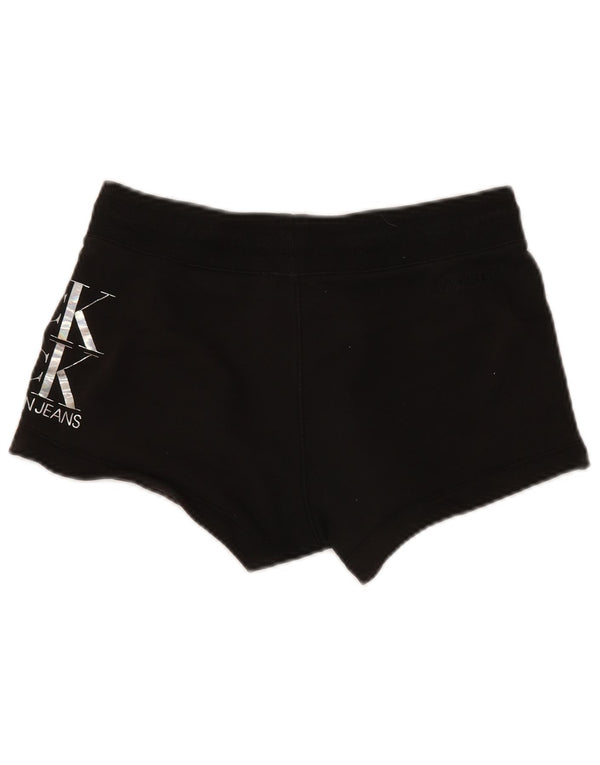Calvin Klein Graphic Sports Shorts til kvinder UK 14 Medium Black Bomuld