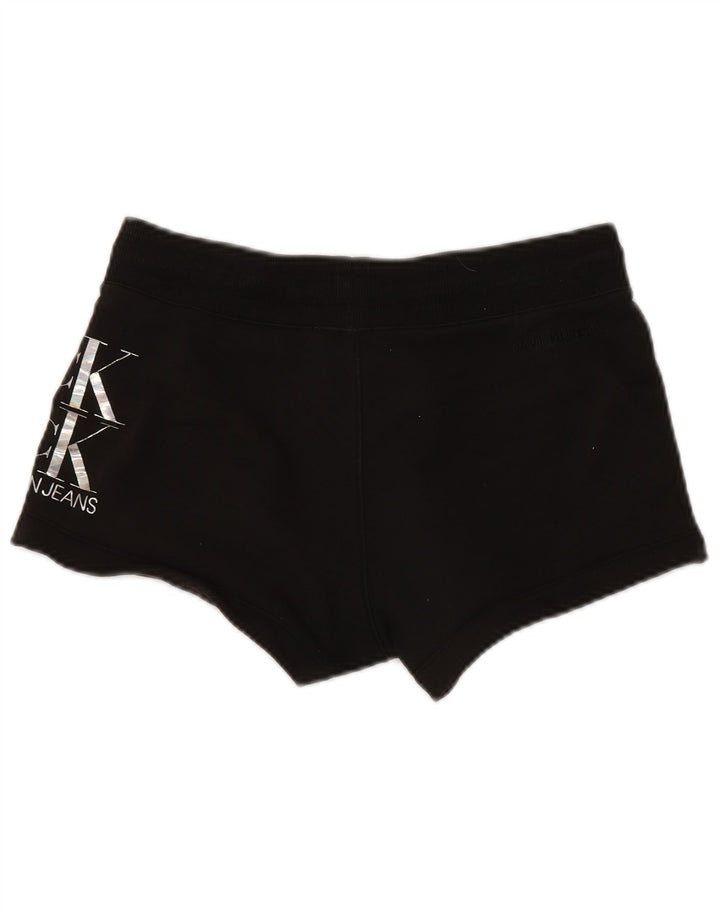 Calvin Klein Graphic Sports Shorts til kvinder UK 14 Medium Black Bomuld