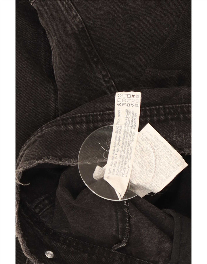 Zara Dame Oversized Denim Jacket UK 10 Small Grey Bomuld