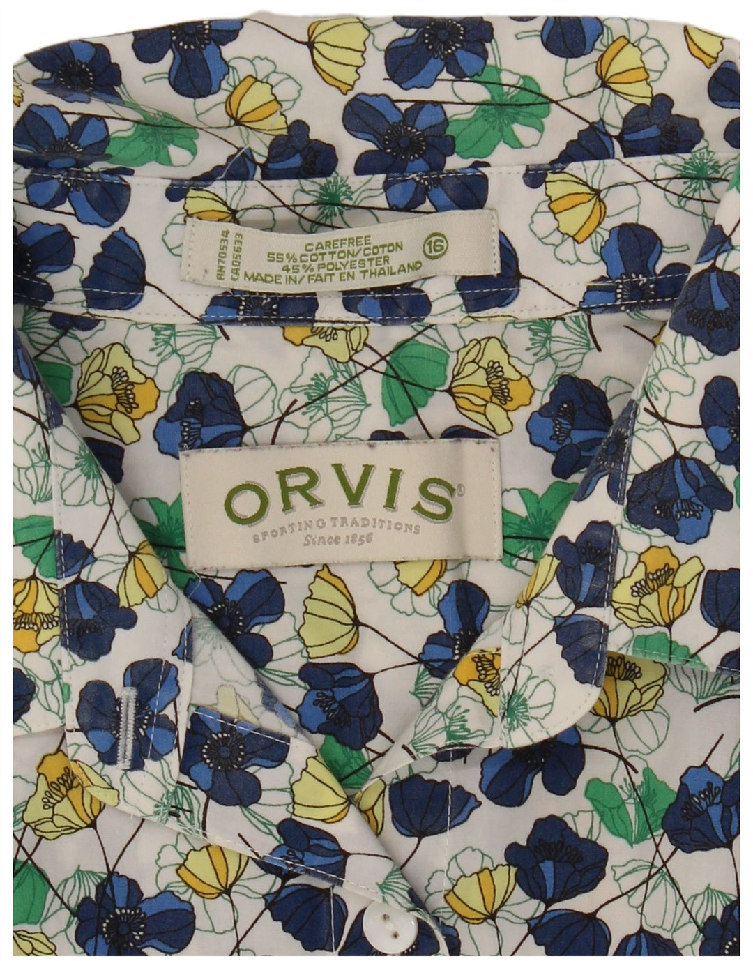 Orvis Dameskjorte UK 16 Stor flerfarvet blomsterbomuld