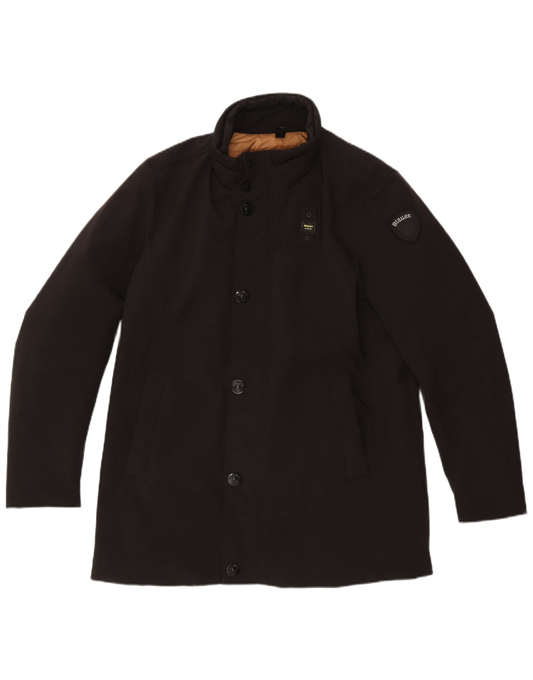 Blauer Polstret Herrejakke UK 40 Stor Sort Nylon