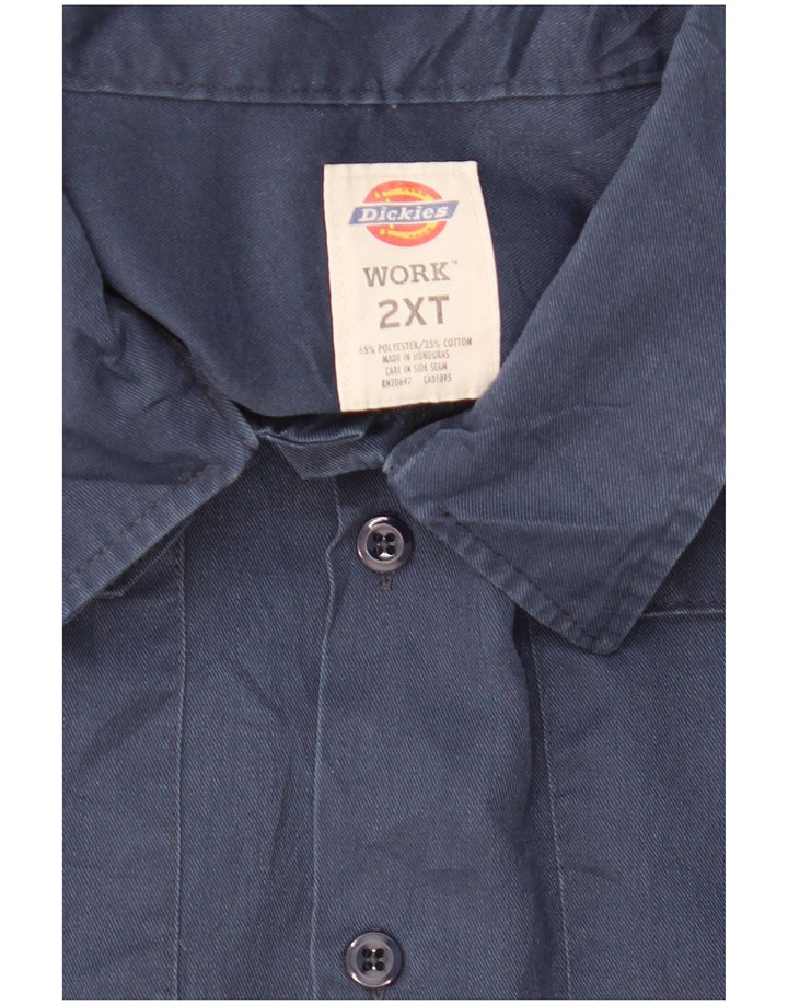 DICKIES Herre høj kortærmet skjorte 2XL marineblå polyester