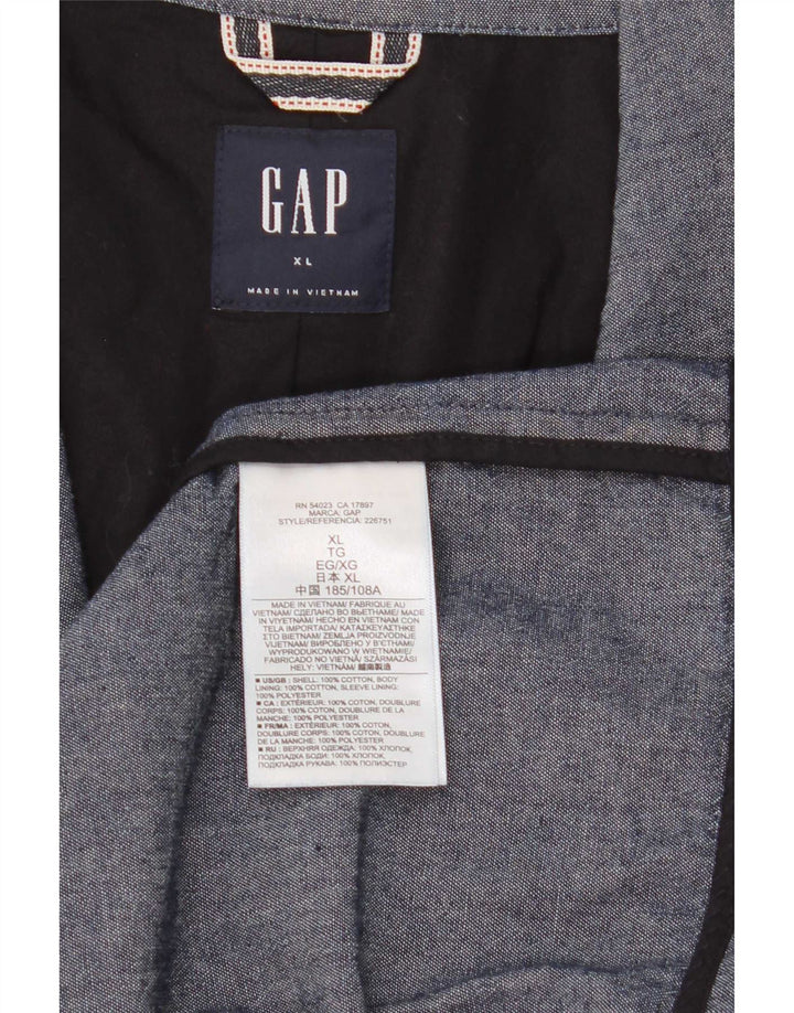 Gap Herre 2 Button Blazer Jacket UK 42 XL Navy Blue Cotton