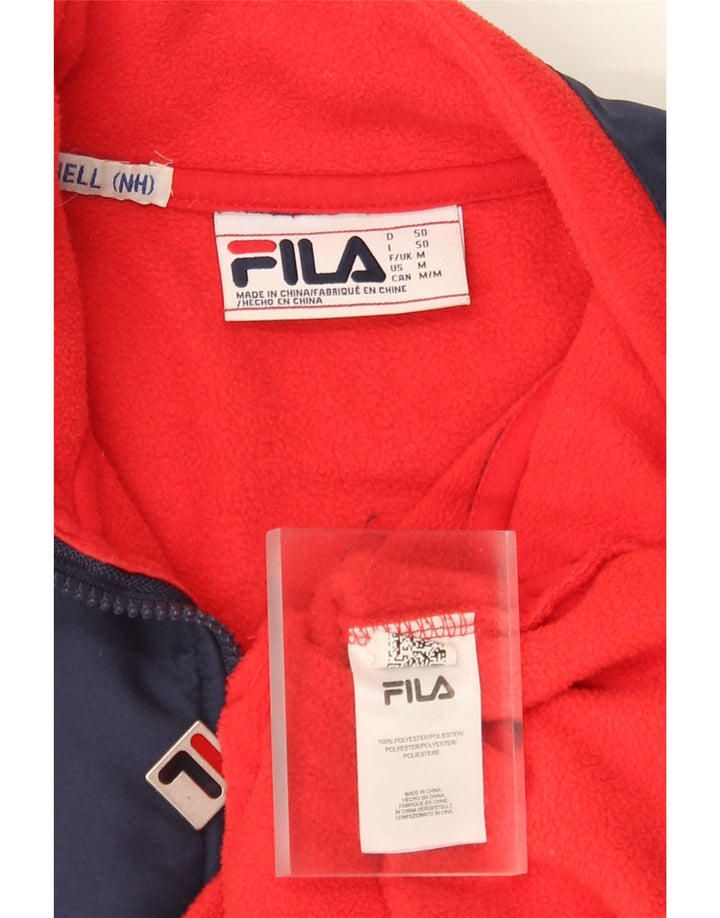 Fila Herre grafisk lynlås-hals Fleece Jumper Medium Rød Colourblock Polyester