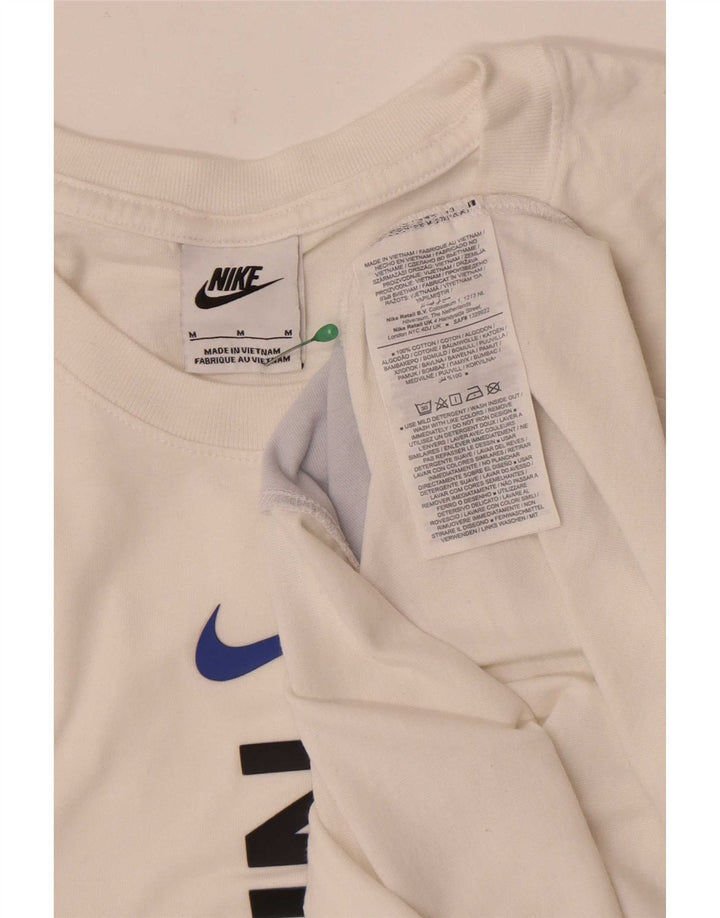 Nike Herre grafisk T-shirt Top Medium White Colourblock Bomuld