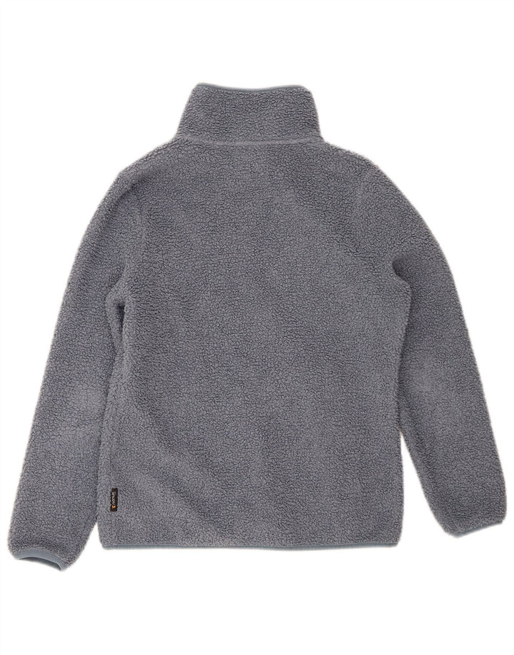 JACK WOLFSKIN Womens Oversized Fleece Jacket UK 8/10 Small Grey Polyester