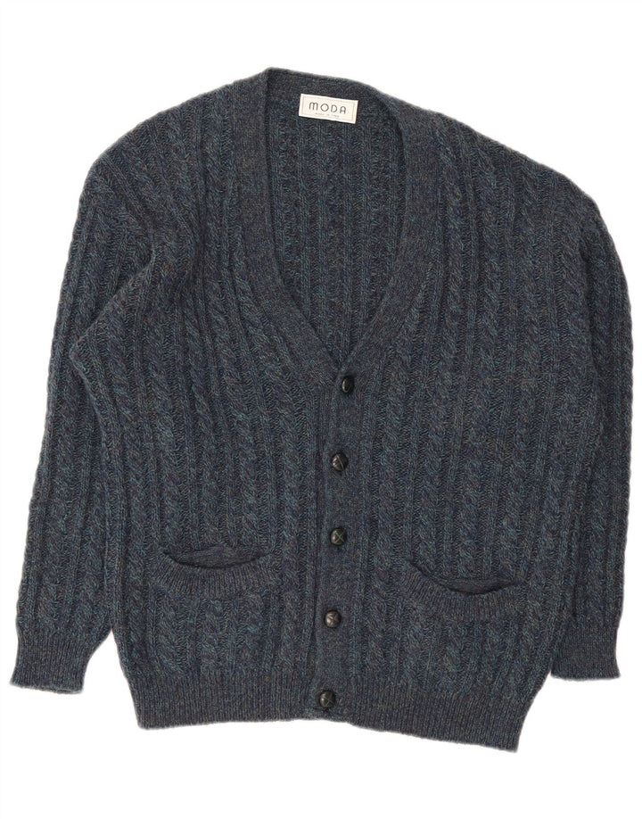 Vintage herre cardigan sweater stor marineblå