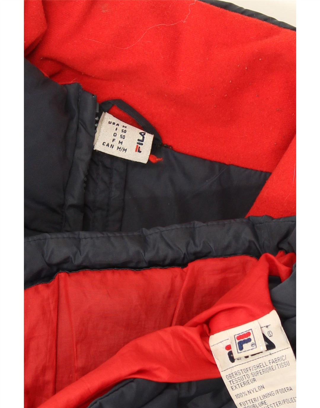Fila Herre grafisk polstret jakke UK 38 Medium Navy Blue Nylon