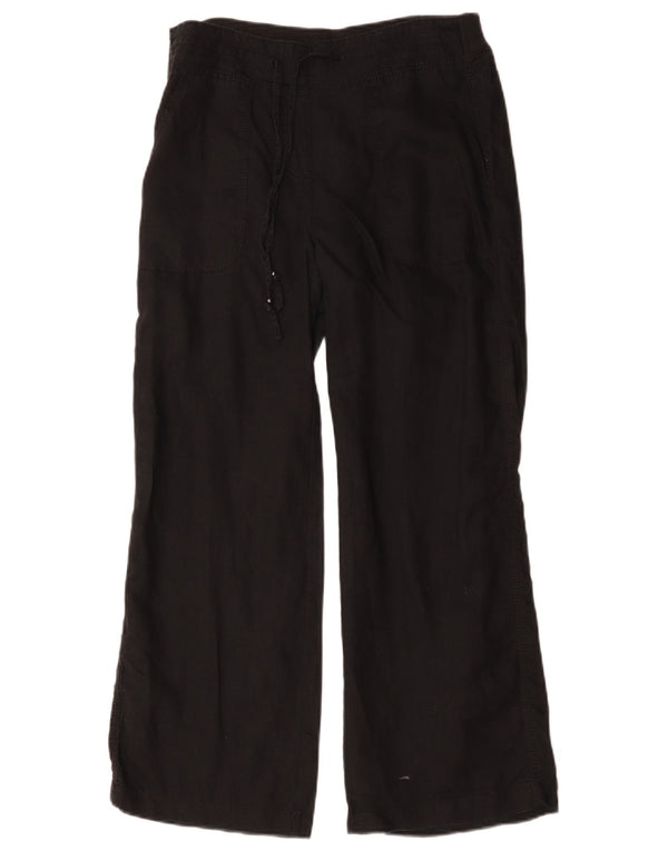 Marks & Spencer Kvinder Casual Bukser med brede ben UK 10 Small W32 L28 Sort