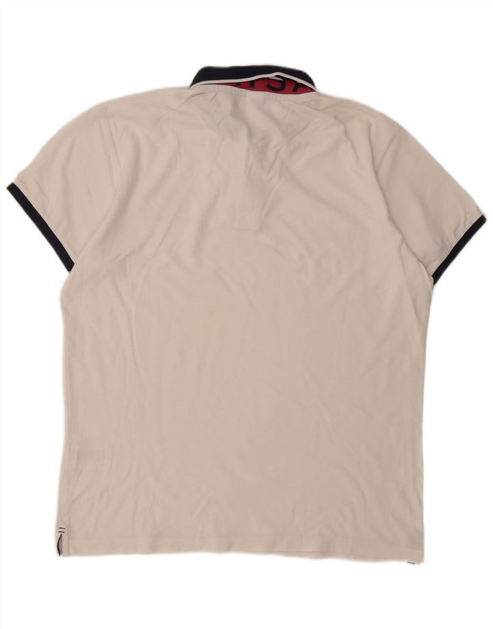 NORTH SAILS Mens Graphic Polo Shirt XL White Cotton