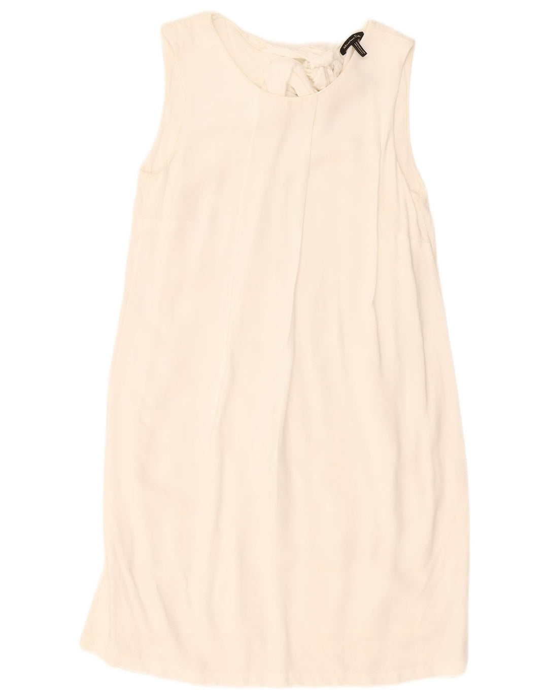 Massimo Dutti Dame Ærmeløs Regular Shift Kjole UK 10 Small White