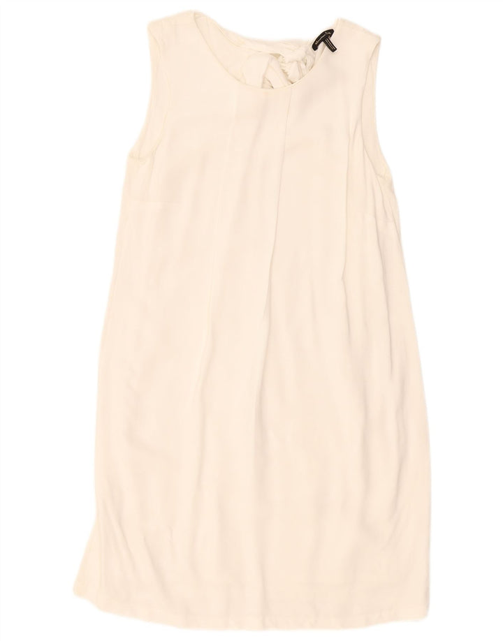 Massimo Dutti Dame Ærmeløs Regular Shift Kjole UK 10 Small White
