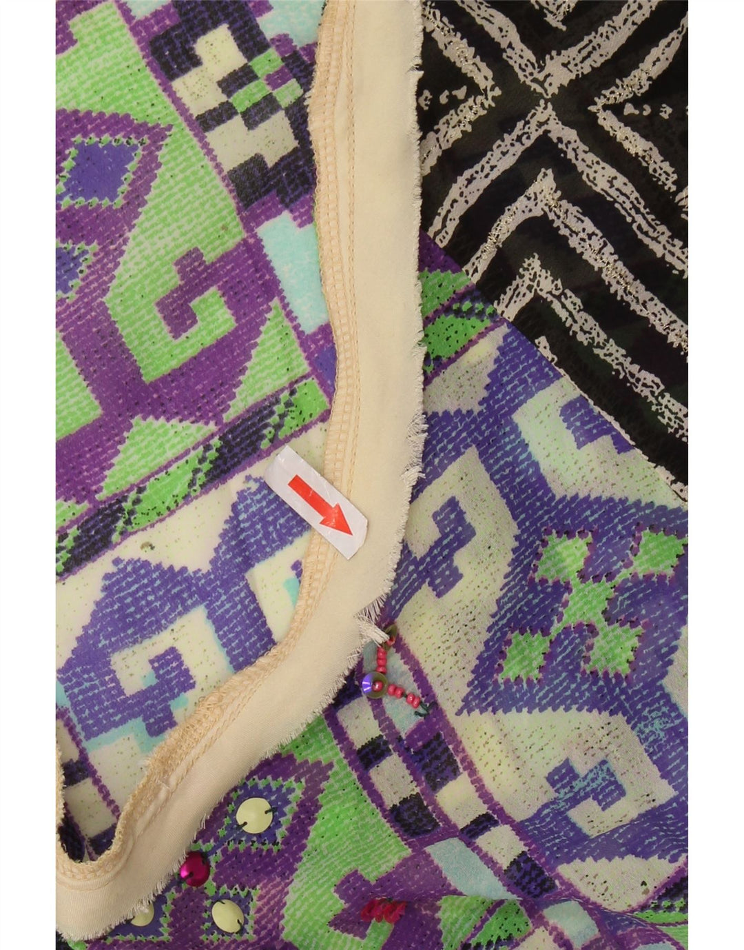 Desigual Damebluse Top UK 14 Medium Flerfarvet Patchwork Polyester