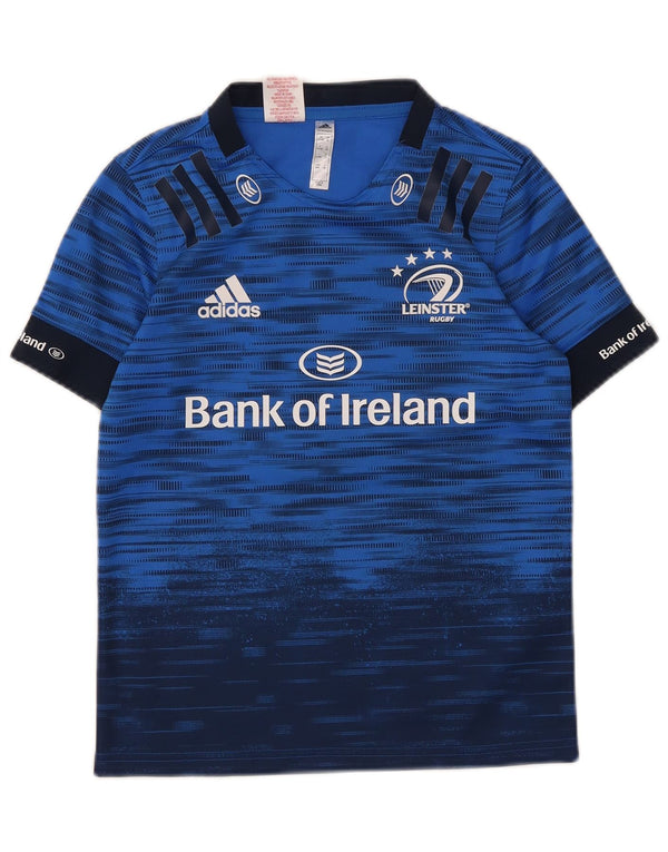 Adidas Boys Leinster Rugby grafisk T-shirt top 11-12 år blå farveblok