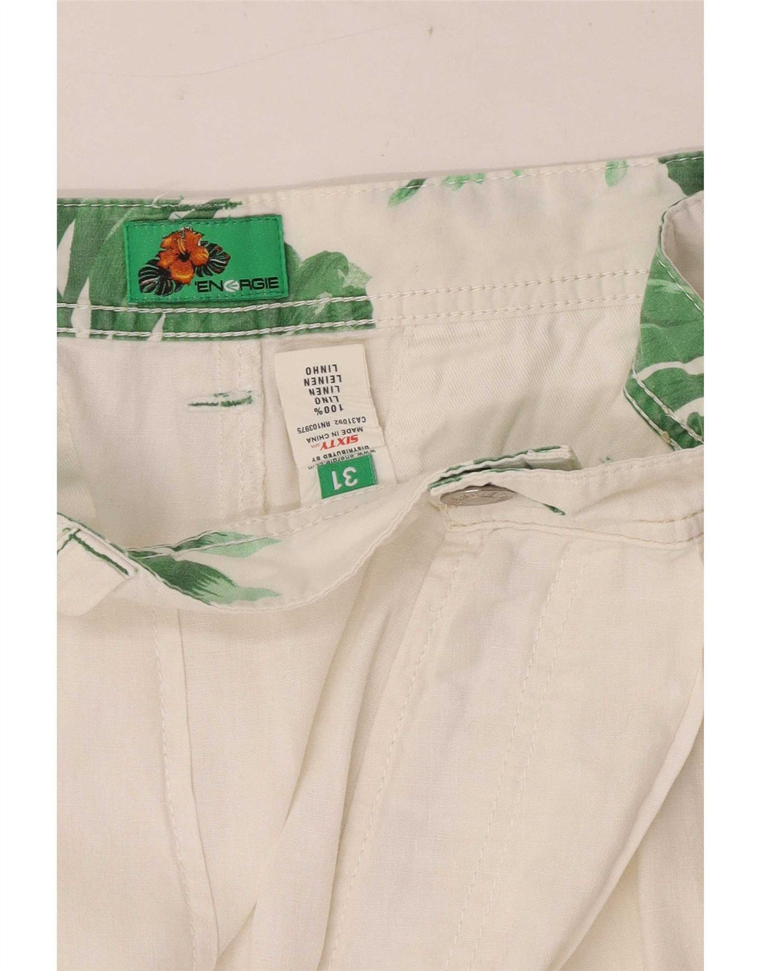 Energie Herre Cargo Shorts W31 Medium Hvid Linned