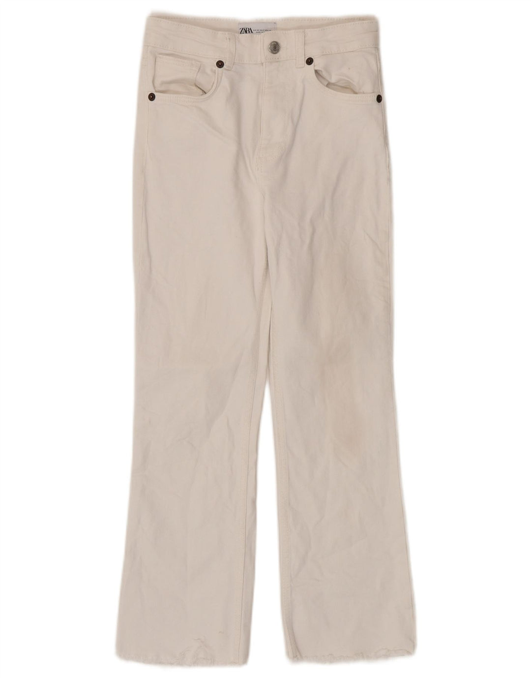 Zara Dame Bootcut Jeans EU 34 2XS W24 L25 Hvid