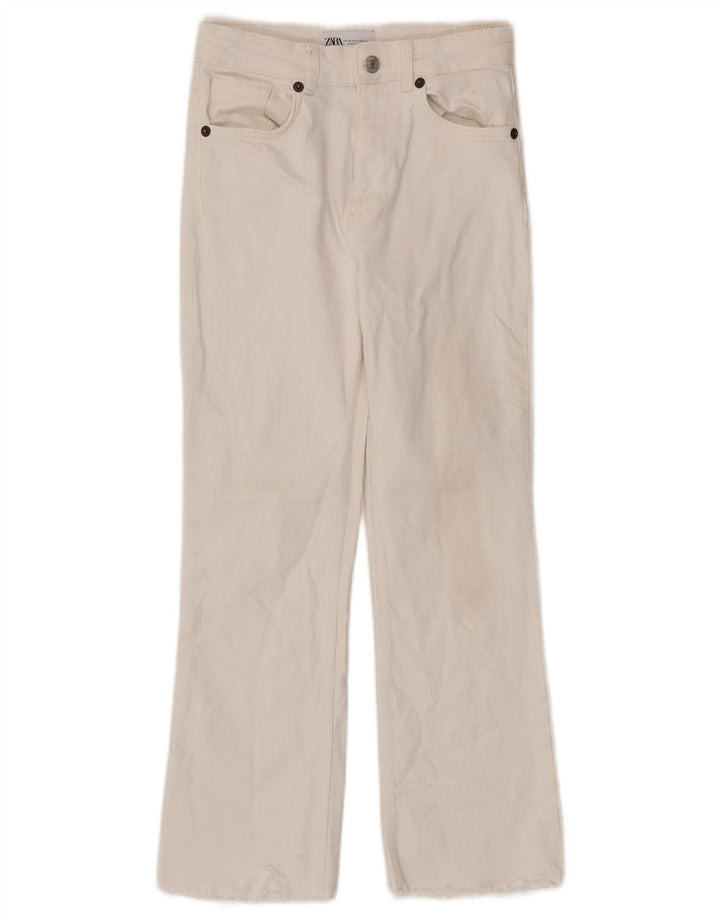 Zara Dame Bootcut Jeans EU 34 2XS W24 L25 Hvid
