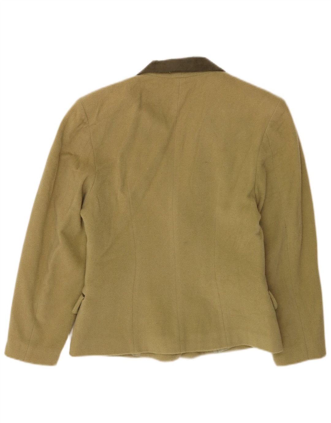 Vintage Dame Dobbeltradet Blazer Jacket UK 10 Small Khaki Wool