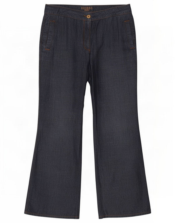 Hobbs Dame Bootcut Chino Bukser UK 10 Small W28 L28 Marineblå Bomuld