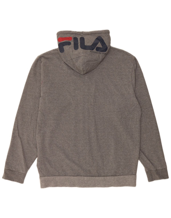 Fila Herre grafisk hættetrøje med lynlås 2XL grå bomuld