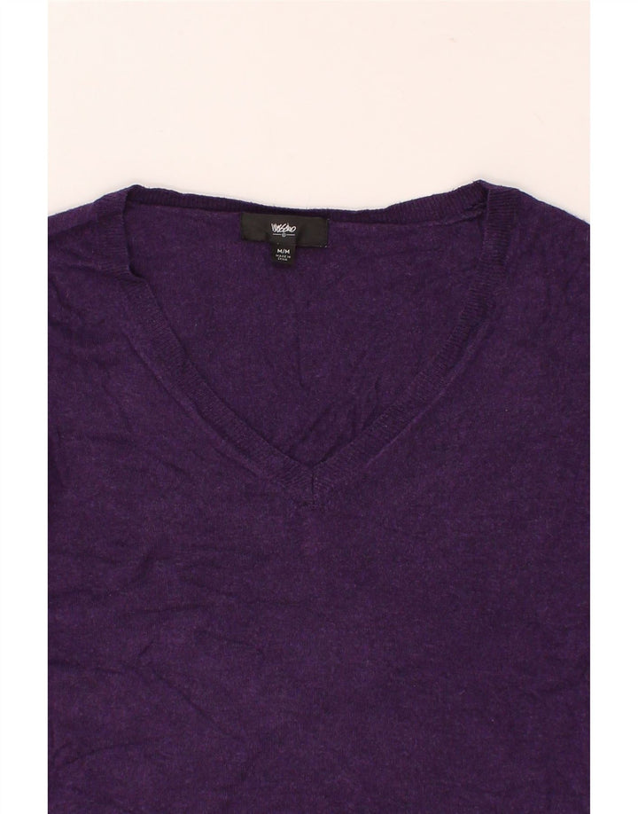MOSSIMO Womens V-Neck Jumper Sweater UK 14 Medium Purple Nylon Vintage Mossimo and Second-Hand Mossimo from Messina Hembry 